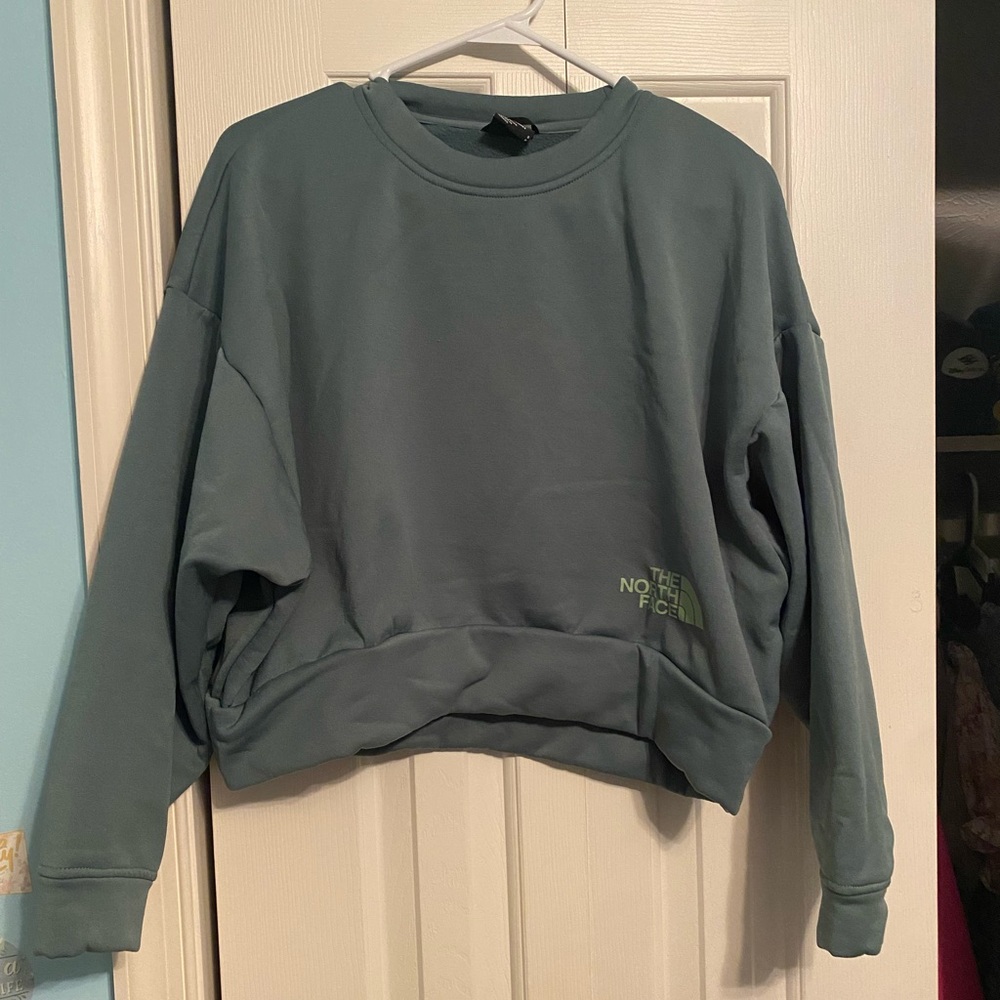 North Face Bluish green size small cropped crewneck